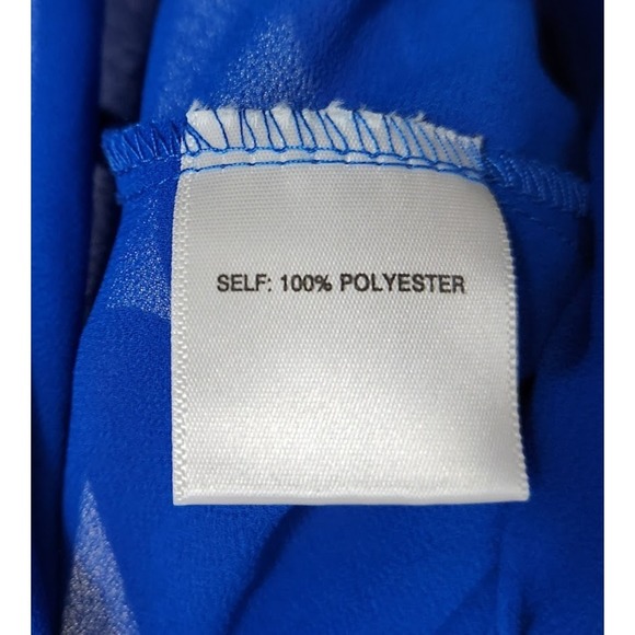 Rose Olive Blue Floral Keyhole Halter Neck Sleeveless Layered Top Womens Med C45 - Picture 4 of 5